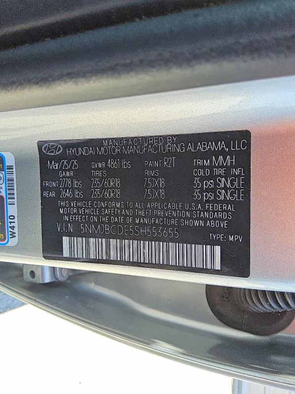Продажа на аукционе авто 2025 Hyundai Tucson, vin: 5NMJBCDE5SH553655, номер лота: 55759596