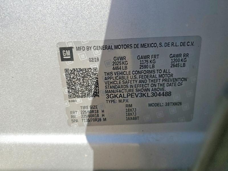 55893476 :رقم المزاد ، 3GKALPEV3KL304488 vin ، 2019 Gmc Terrain مزاد بيع
