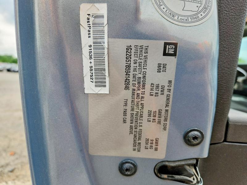 56143536 :رقم المزاد ، 1G2ZG57B594142846 vin ، 2009 Pontiac G6 مزاد بيع