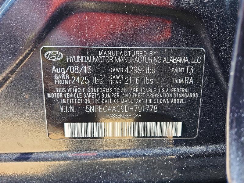 Продажа на аукционе авто 2013 Hyundai Sonata, vin: 5NPEC4AC9DH791778, номер лота: 57342746