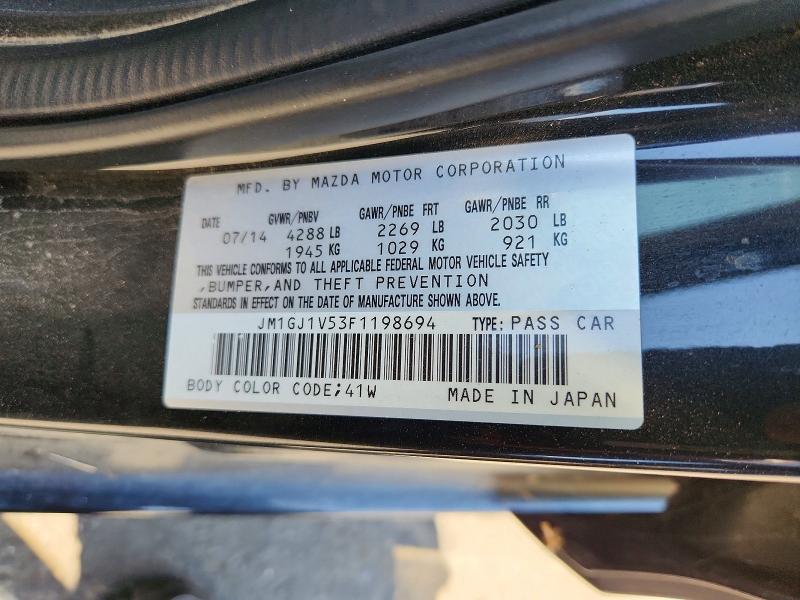 Aukcja sprzedaży 2015 Mazda 6, vin: JM1GJ1V53F1198694, numer aukcji: 56894146