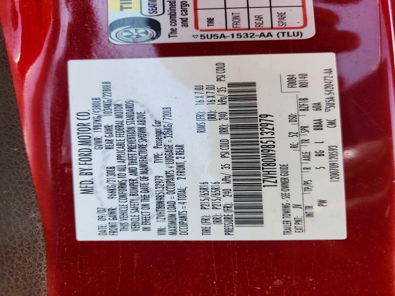 56833376 :رقم المزاد ، 1ZVHT80N985132979 vin ، 2008 Ford Mustang مزاد بيع