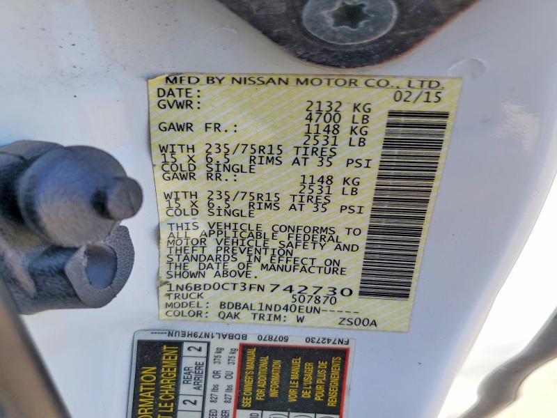 Aukcja sprzedaży 2015 Nissan Frontier, vin: 1N6BD0CT3FN742730, numer aukcji: 55921736