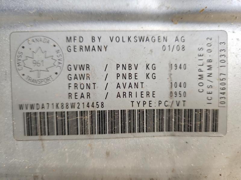 Продажа на аукционе авто 2008 Volkswagen Rabbit, vin: WVWDA71K88W214458, номер лота: 55799296