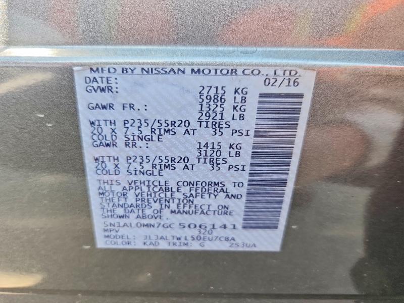Aukcja sprzedaży 2016 Infiniti Qx60, vin: 5N1AL0MN7GC506141, numer aukcji: 55643876