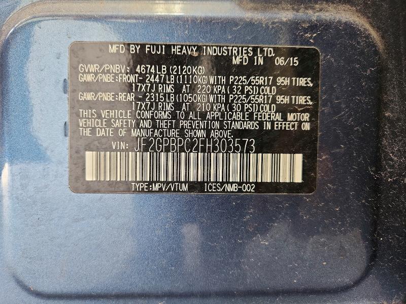 Продажа на аукционе авто 2015 Subaru Xv Crosstrek, vin: JF2GPBPC2FH303573, номер лота: 91048025