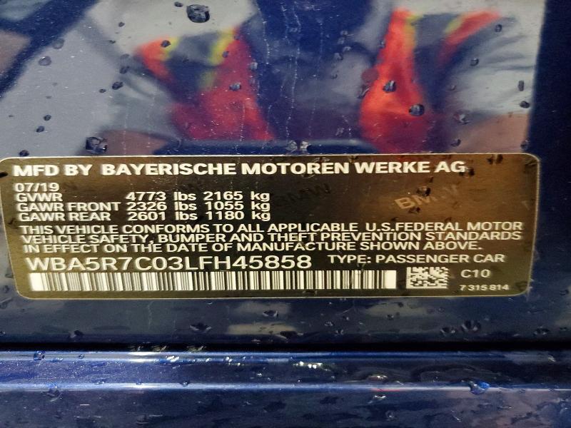 Продаж на аукціоні авто 2020 Bmw 330xi, vin: WBA5R7C03LFH45858, номер лоту: 56622746