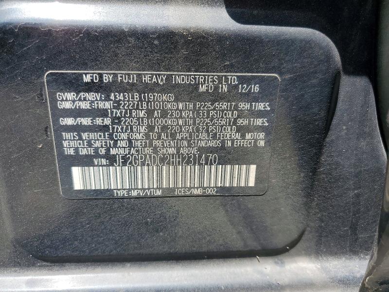 Продажа на аукционе авто 2017 Subaru Crosstrek, vin: JF2GPADC2HH231470, номер лота: 58143466