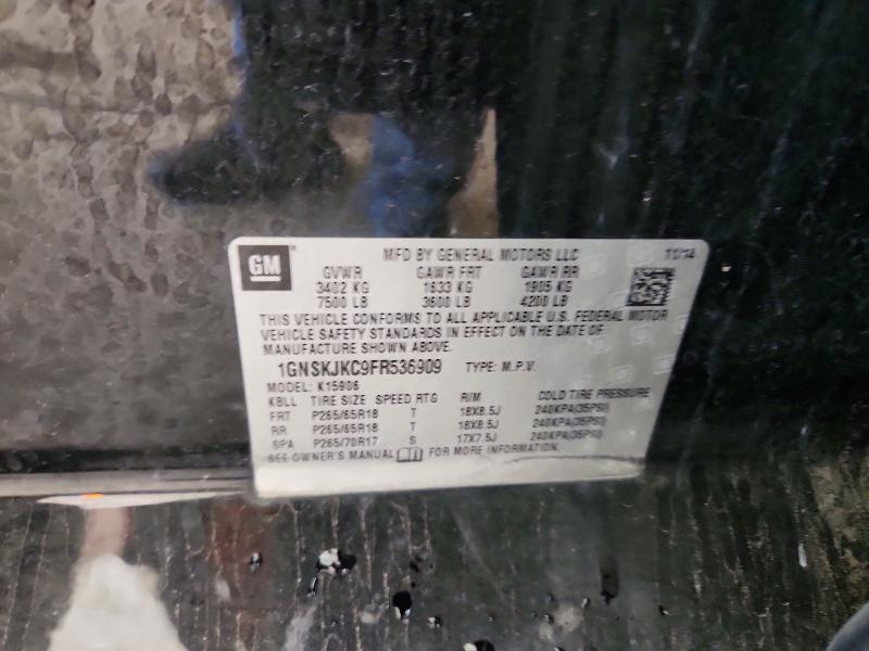 57709966 :رقم المزاد ، 1GNSKJKC9FR536909 vin ، 2015 Chevrolet Suburban مزاد بيع