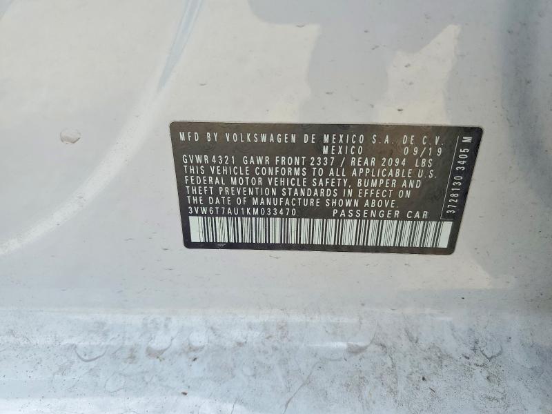Aukcja sprzedaży 2019 Volkswagen Gti, vin: 3VW6T7AU1KM033470, numer aukcji: 58586726