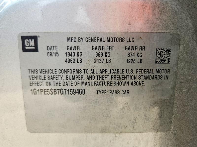 58560806 :رقم المزاد ، 1G1PE5SB7G7159460 vin ، 2016 Chevrolet Cruze Limited مزاد بيع