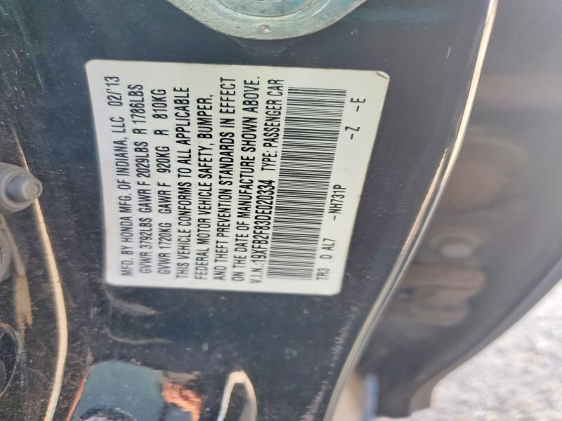 55838766 :رقم المزاد ، 19XFB2F83DE020334 vin ، 2013 Honda Civic مزاد بيع