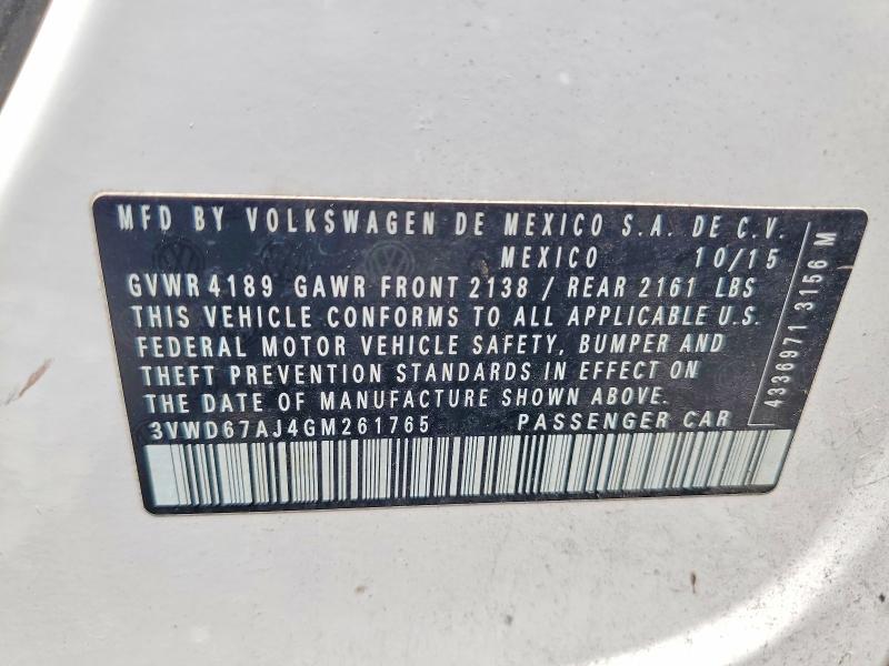 57543026 :رقم المزاد ، 3VWD67AJ4GM261765 vin ، 2016 Volkswagen Jetta مزاد بيع
