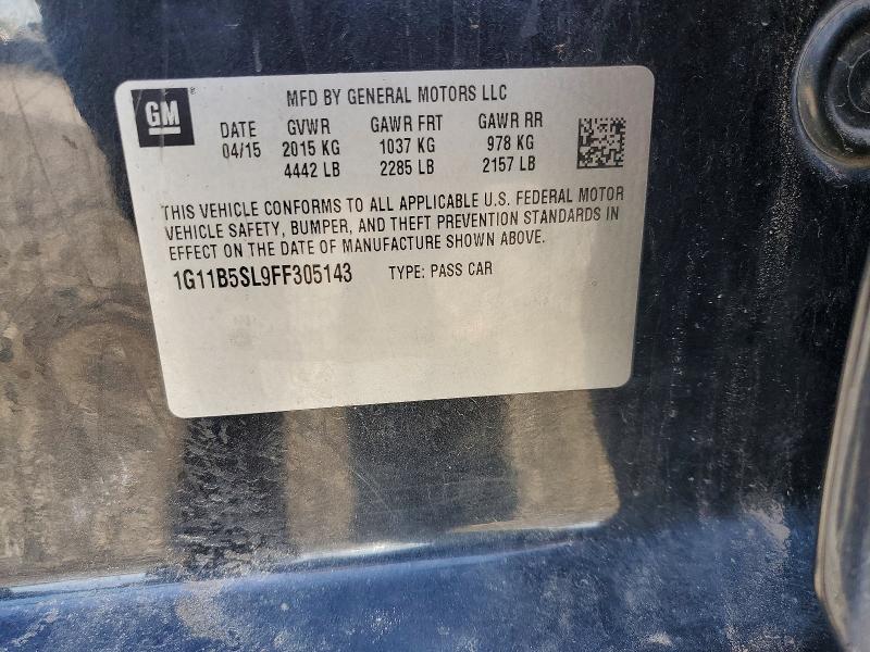 Продажа на аукционе авто 2015 Chevrolet Malibu, vin: 1G11B5SL9FF305143, номер лота: 57624836