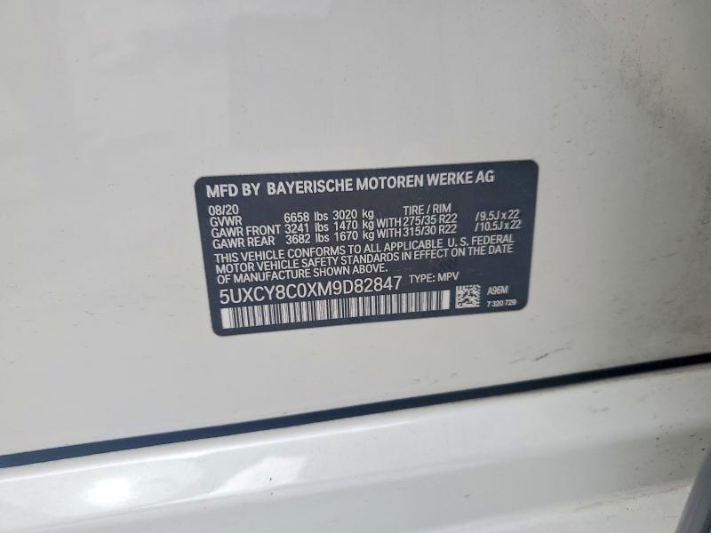 2021 Bmw X6 მანქანა იყიდება აუქციონზე, vin: 5UXCY8C0XM9D82847, აუქციონის ნომერი: 55916026
