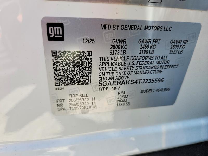 Aukcja sprzedaży 2026 Buick Enclave, vin: 5GAERAKS4TJ235596, numer aukcji: 56590186
