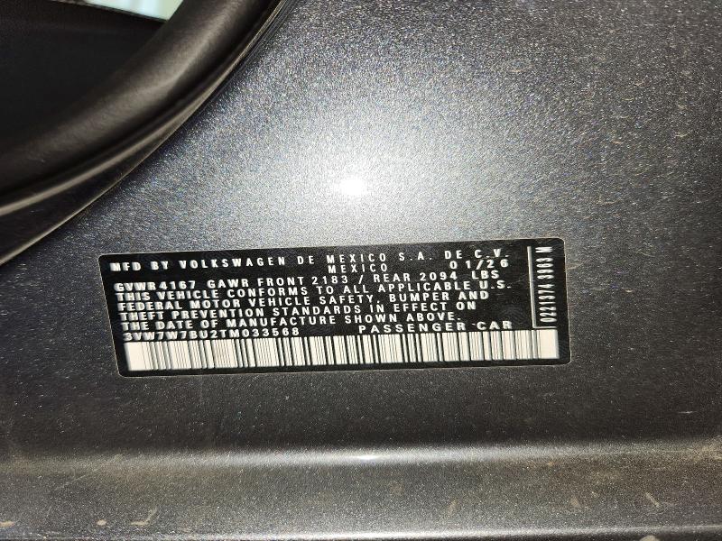 Aukcja sprzedaży 2026 Volkswagen Jetta, vin: 3VW7W7BU2TM033568, numer aukcji: 56092266