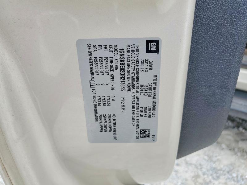 2013 Chevrolet Tahoe მანქანა იყიდება აუქციონზე, vin: 1GNSKBE02DR213063, აუქციონის ნომერი: 57343826