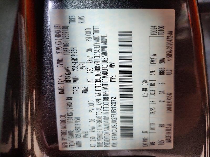 58780996 :رقم المزاد ، 1FMCU9J92FUB12072 vin ، 2015 Ford Escape مزاد بيع