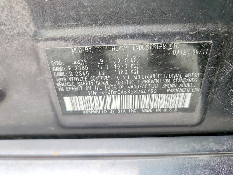 2011 Subaru Legacy მანქანა იყიდება აუქციონზე, vin: 4S3BMCA6XB3256469, აუქციონის ნომერი: 56474816