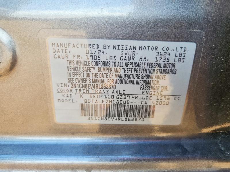 Продажа на аукционе авто 2024 Nissan Versa, vin: 3N1CN8EV4RL862870, номер лота: 56716186