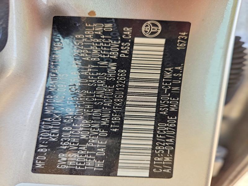 56453686 :رقم المزاد ، 4T1BF1FK8GU132668 vin ، 2016 Toyota Camry مزاد بيع