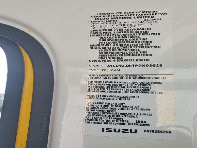 Aukcja sprzedaży 2023 Isuzu Npr Xd, vin: JALC4J164P7K03015, numer aukcji: 56061126