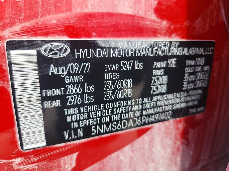 Продаж на аукціоні авто 2023 Hyundai Santa Fe, vin: 5NMS6DAJ6PH491402, номер лоту: 55988866