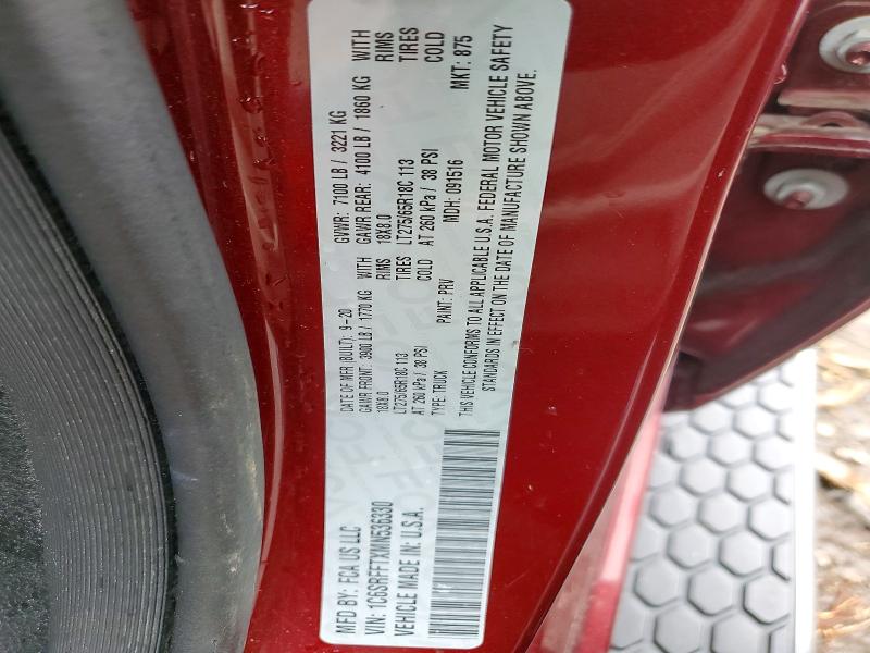Продажа на аукционе авто 2021 Ram 1500, vin: 1C6SRFFTXMN536330, номер лота: 56891236