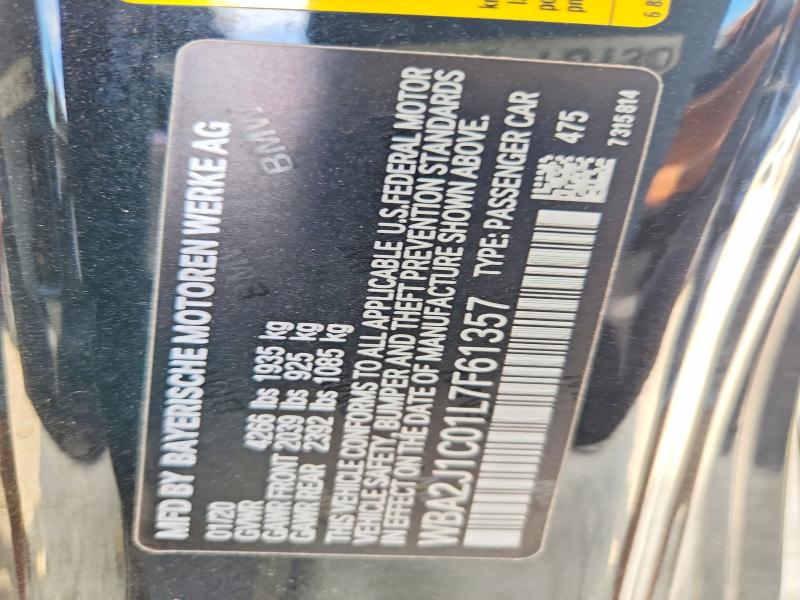 2020 Bmw 230i მანქანა იყიდება აუქციონზე, vin: WBA2J1C01L7F61357, აუქციონის ნომერი: 56607256