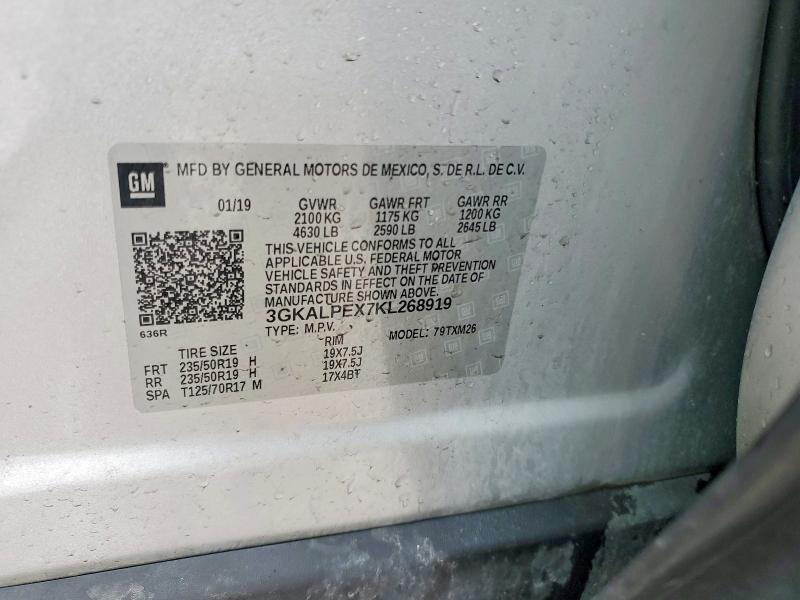Aukcja sprzedaży 2019 Gmc Terrain, vin: 3GKALPEX7KL268919, numer aukcji: 57036206