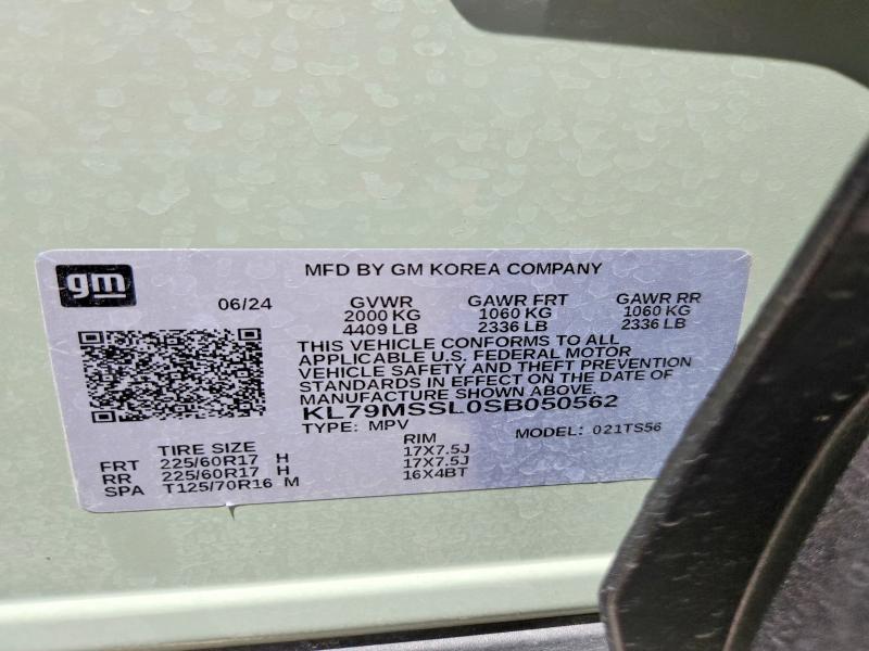 Продаж на аукціоні авто 2025 Chevrolet Trailblazer, vin: KL79MSSL0SB050562, номер лоту: 58993736
