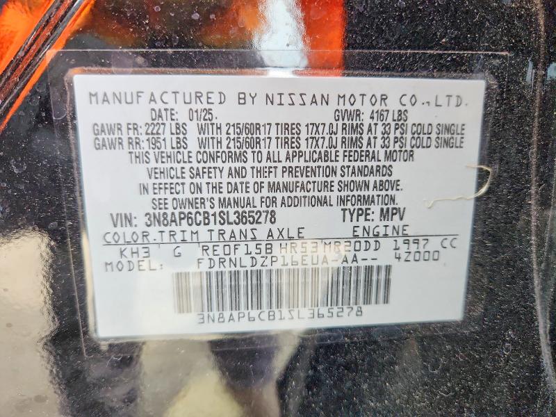 Продажа на аукционе авто 2025 Nissan Kicks, vin: 3N8AP6CB1SL365278, номер лота: 56171086