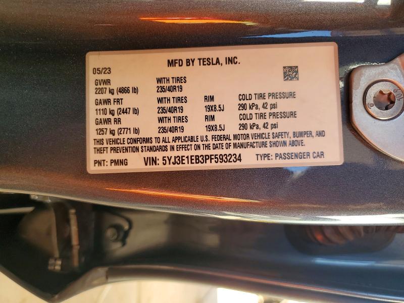 Продажа на аукционе авто 2023 Tesla Model 3, vin: 5YJ3E1EB3PF593234, номер лота: 58455116