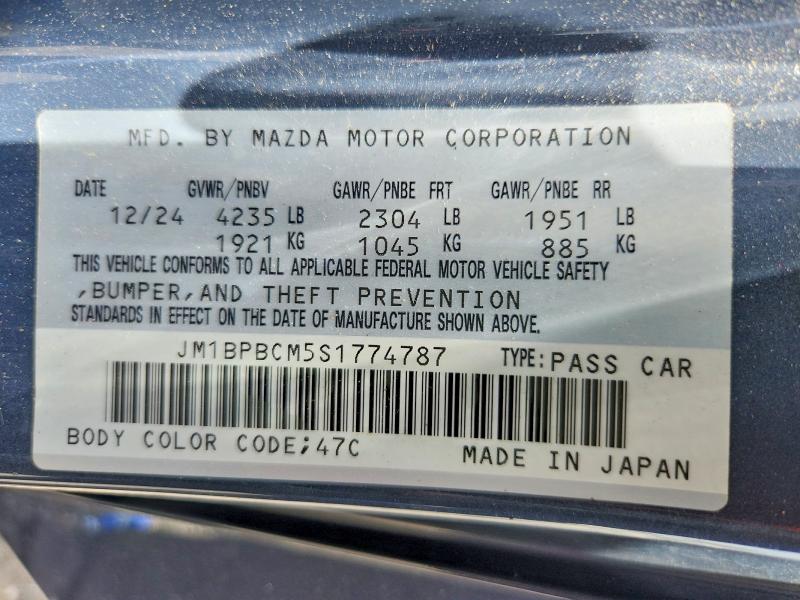 Продаж на аукціоні авто 2025 Mazda 3, vin: JM1BPBCM5S1774787, номер лоту: 56981366
