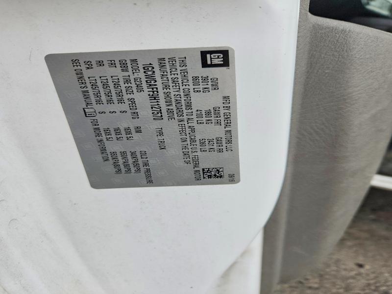 2017 Chevrolet Express 2500 მანქანა იყიდება აუქციონზე, vin: 1GCWGAFF9H1127570, აუქციონის ნომერი: 56749726
