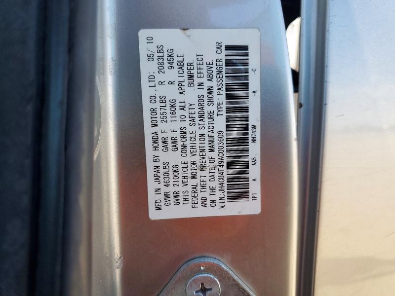 Aukcja sprzedaży 2010 Acura Tsx, vin: JH4CU4F49AC003609, numer aukcji: 58951566