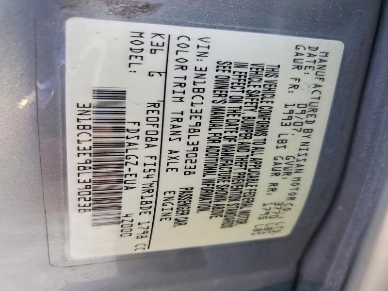 56427836 :رقم المزاد ، 3N1BC13E98L390238 vin ، 2008 Nissan Versa مزاد بيع