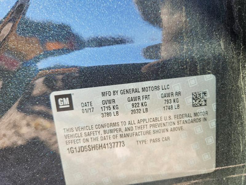 55779346 :رقم المزاد ، 1G1JD5SH6H4137773 vin ، 2017 Chevrolet Sonic مزاد بيع