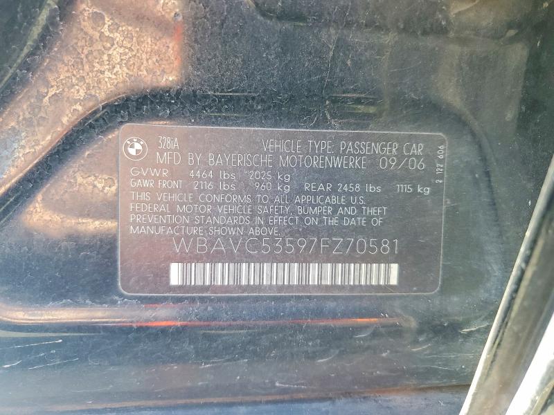 Продаж на аукціоні авто 2007 Bmw 328, vin: WBAVC53597FZ70581, номер лоту: 55470576