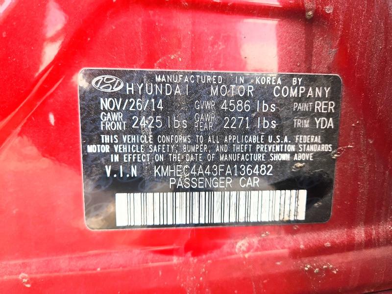 Продажа на аукционе авто 2015 Hyundai Sonata Hybrid, vin: KMHEC4A43FA136482, номер лота: 56241086
