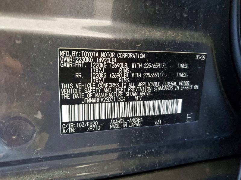 Aukcja sprzedaży 2025 Toyota Rav4, vin: JTMMWRFV2SD311304, numer aukcji: 57445036