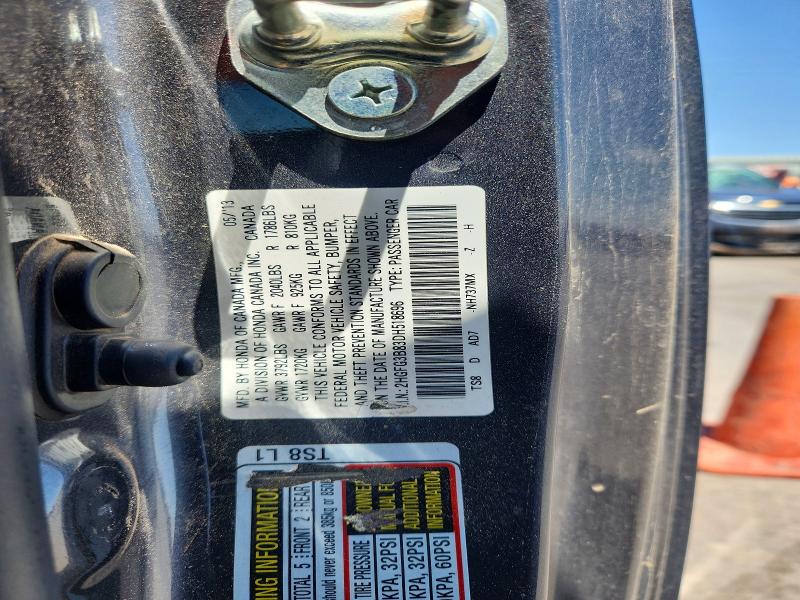 2013 Honda Civic მანქანა იყიდება აუქციონზე, vin: 2HGFG3B83DH518696, აუქციონის ნომერი: 57556526