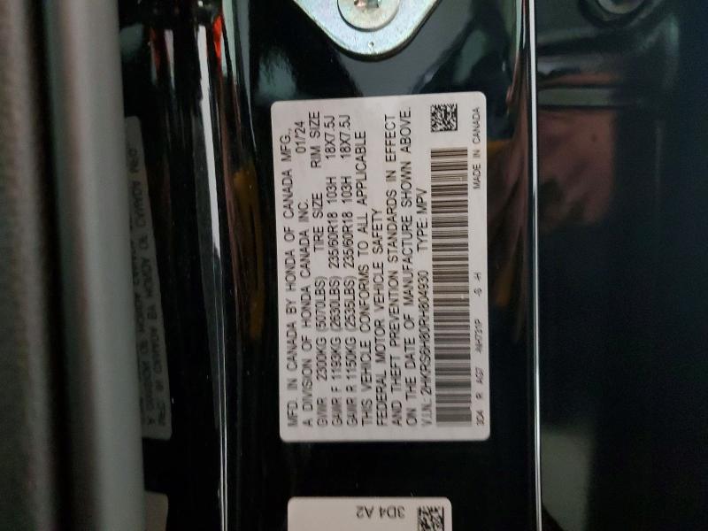 58721176 :رقم المزاد ، 2HKRS6H80RH804930 vin ، 2024 Honda Cr-v مزاد بيع