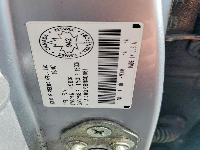 Продаж на аукціоні авто 2008 Honda Accord, vin: 1HGCP36818A801051, номер лоту: 57906916