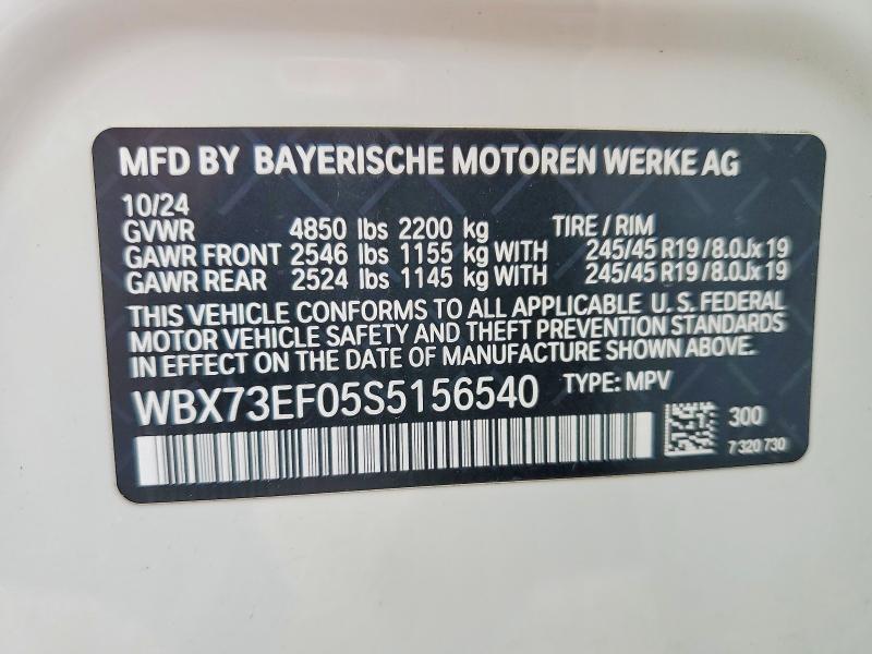 Продаж на аукціоні авто 2025 Bmw X1, vin: WBX73EF05S5156540, номер лоту: 57512356