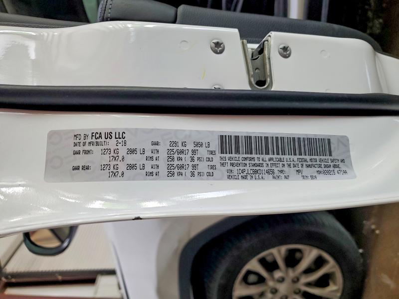 Aukcja sprzedaży 2019 Jeep Cherokee, vin: 1C4PJLCB8KD114656, numer aukcji: 56643816
