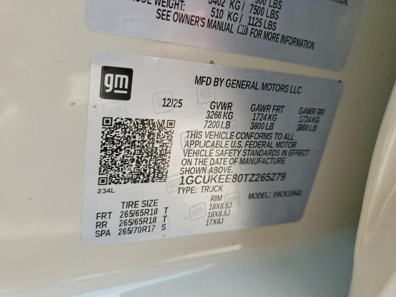 Aukcja sprzedaży 2026 Chevrolet Silverado, vin: 1GCUKEE80TZ265279, numer aukcji: 53447856