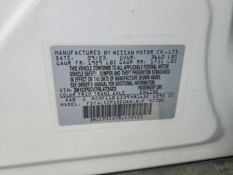Продажа на аукционе авто 2024 Nissan Kicks, vin: 3N1CP5CV7RL472423, номер лота: 57865046