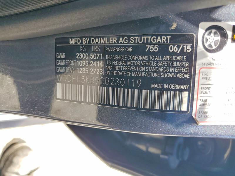 Aukcja sprzedaży 2016 Mercedes-benz E, vin: WDDHF5KB9GB230119, numer aukcji: 57393856